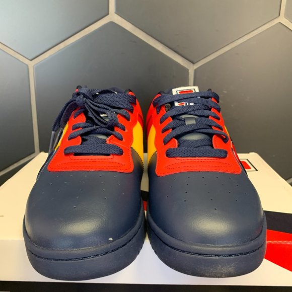 New W/ Box! Mens Fila Original Fitness Retro Sneaker Red Yellow (Multiple Sizes) - Picture 3 of 5